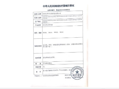 尼羅河榮譽-醫療器械注冊證